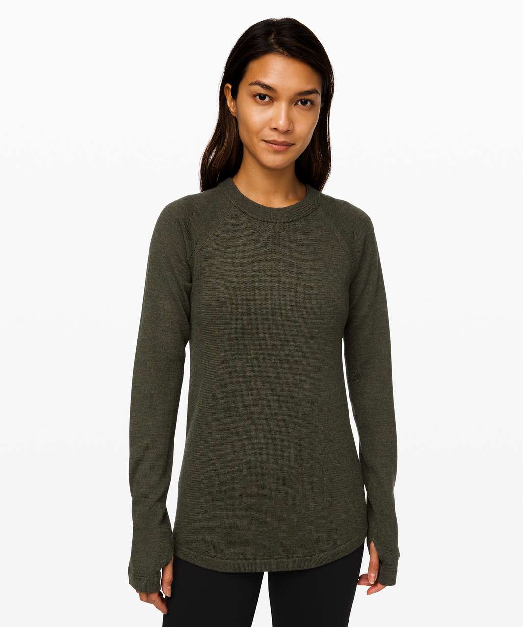 Lululemon Sit In Lotus Sweater - Heathered Dark Olive