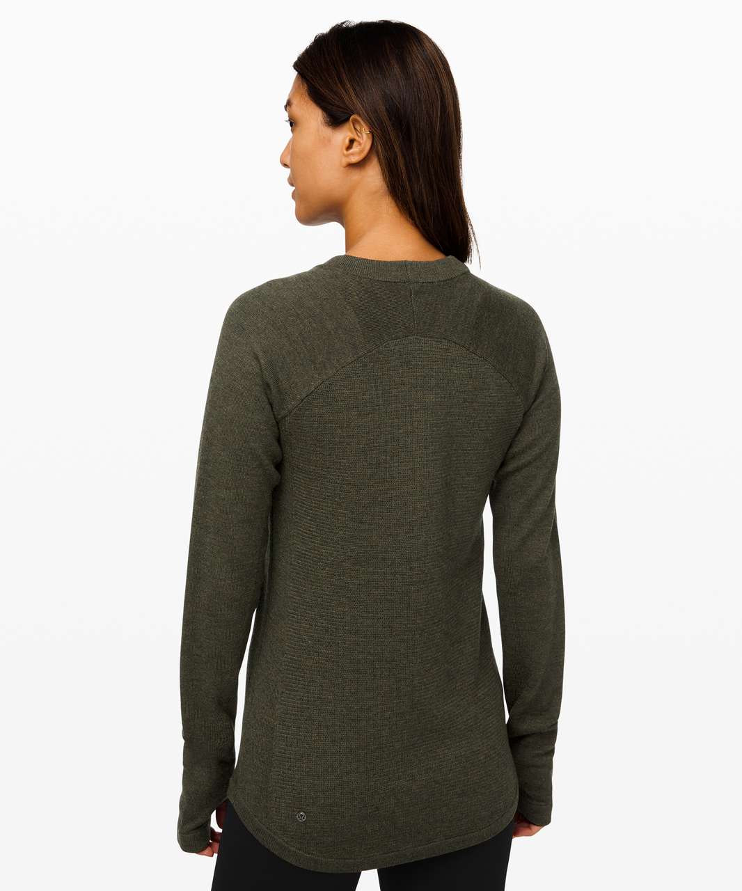 Lululemon Sit In Lotus Sweater - Heathered Dark Olive - lulu fanatics