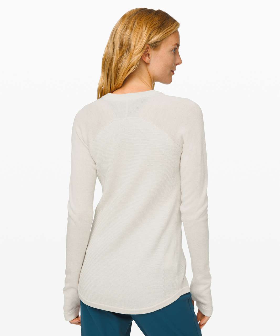 Lululemon At Ease Hoodie - Heathered Light Ivory / White - lulu fanatics