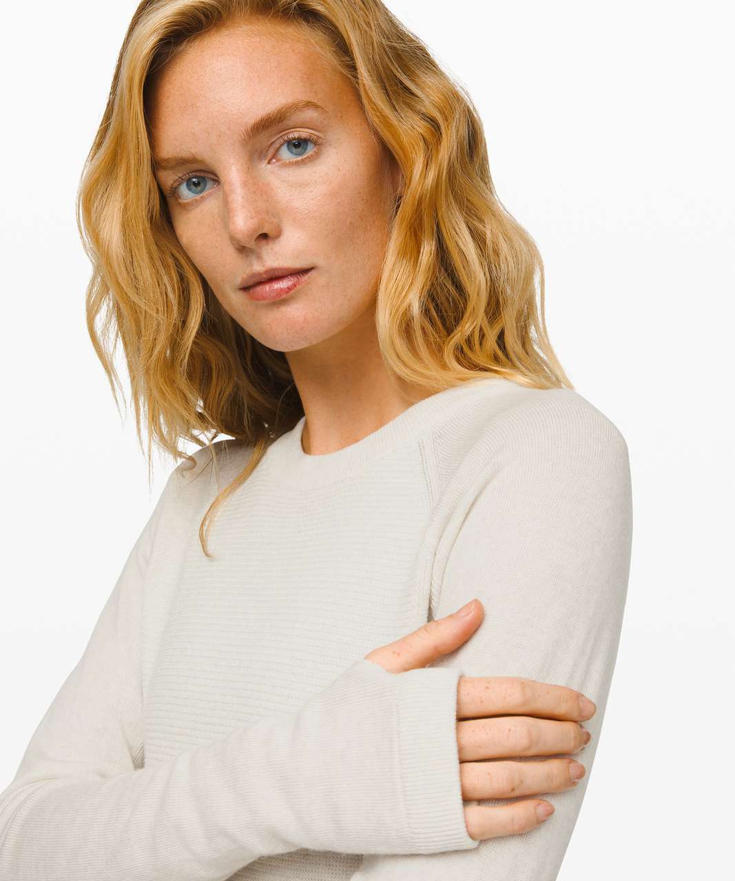 Lululemon Sit In Lotus Sweater - Heathered Light Ivory