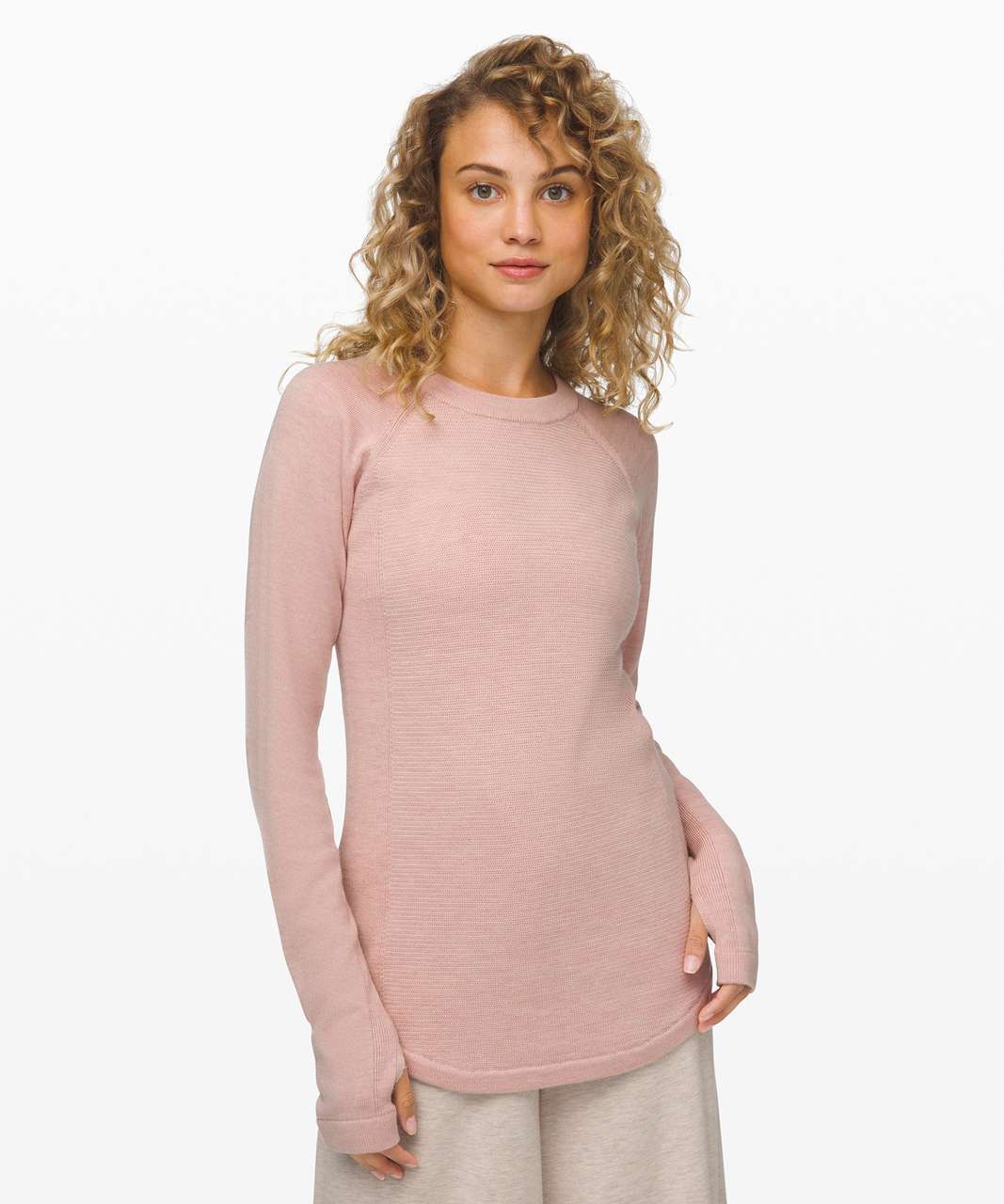 Lululemon Sit In Lotus Sweater - Heathered Pink Bliss