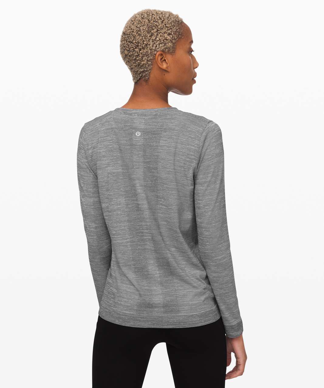 Lululemon Swiftly Tech Long Sleeve Crew (White/White/Black, 12) at