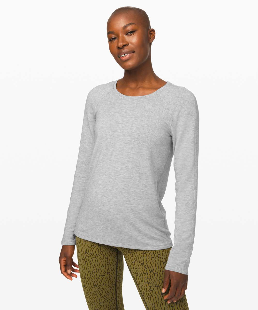 Lululemon Emerald Long Sleeve *Terry - Heathered Core Ultra Light Grey ...