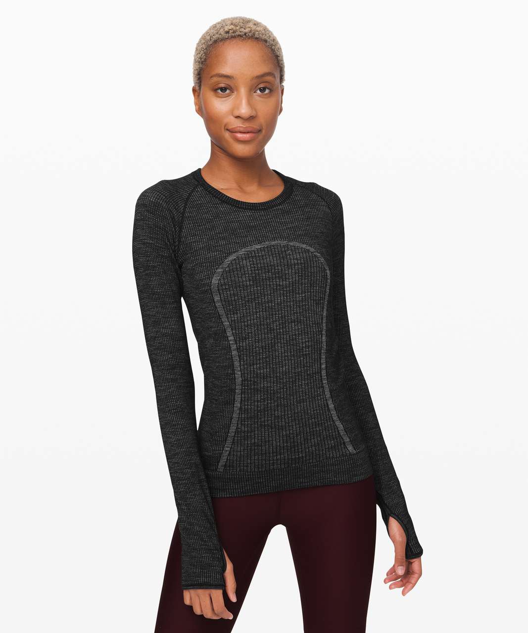 Lululemon Swiftly Wool Pullover - Black / White - lulu fanatics