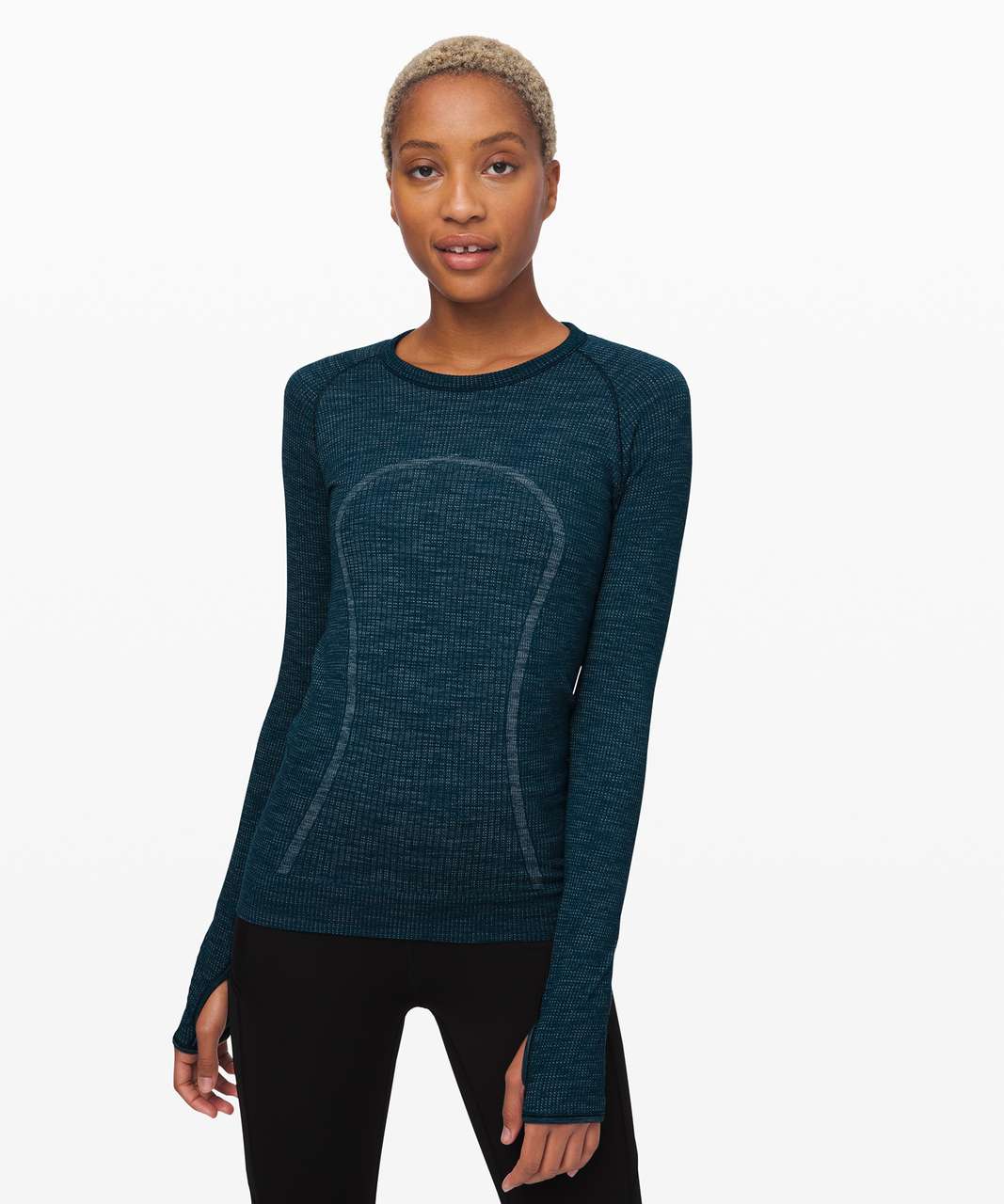 Lululemon Swiftly Wool Pullover - Night Diver / White - lulu fanatics