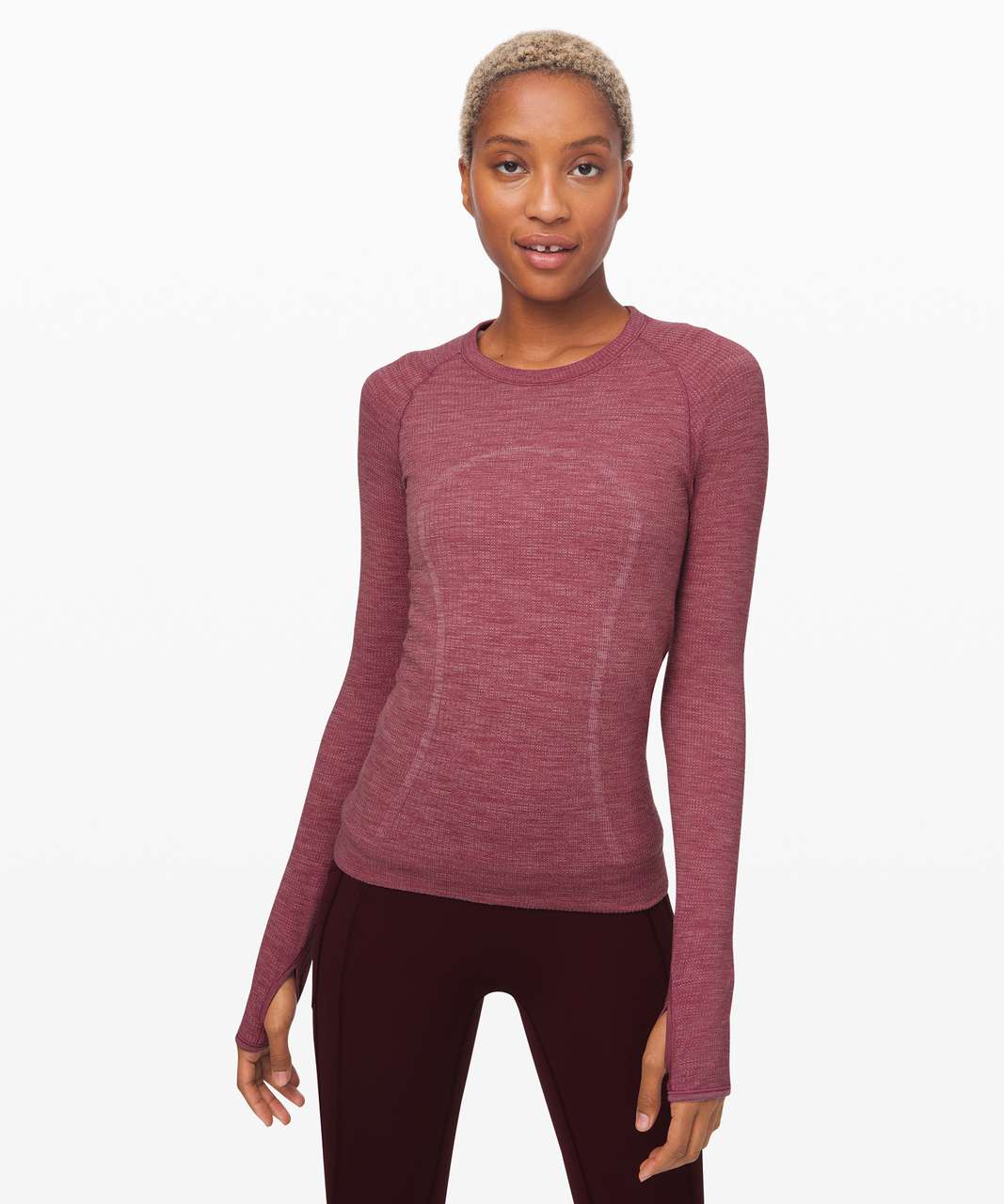 Lululemon Swiftly Wool Pullover - Moss Rose / White - lulu fanatics