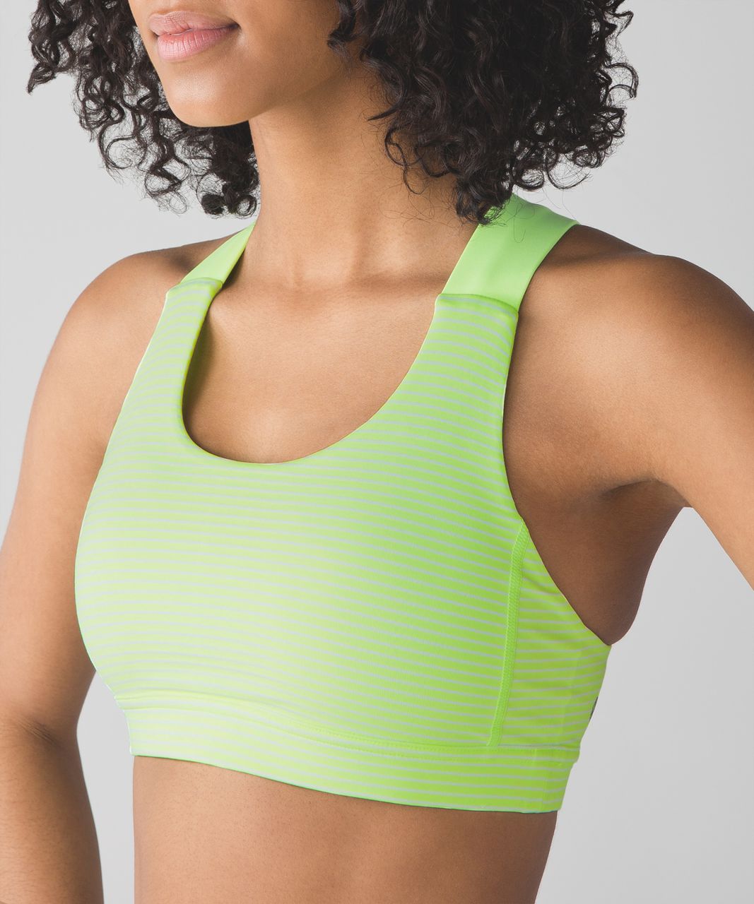 Lululemon All Sport Bra *Adjustable - Hyper Stripe Clear Mint Zest