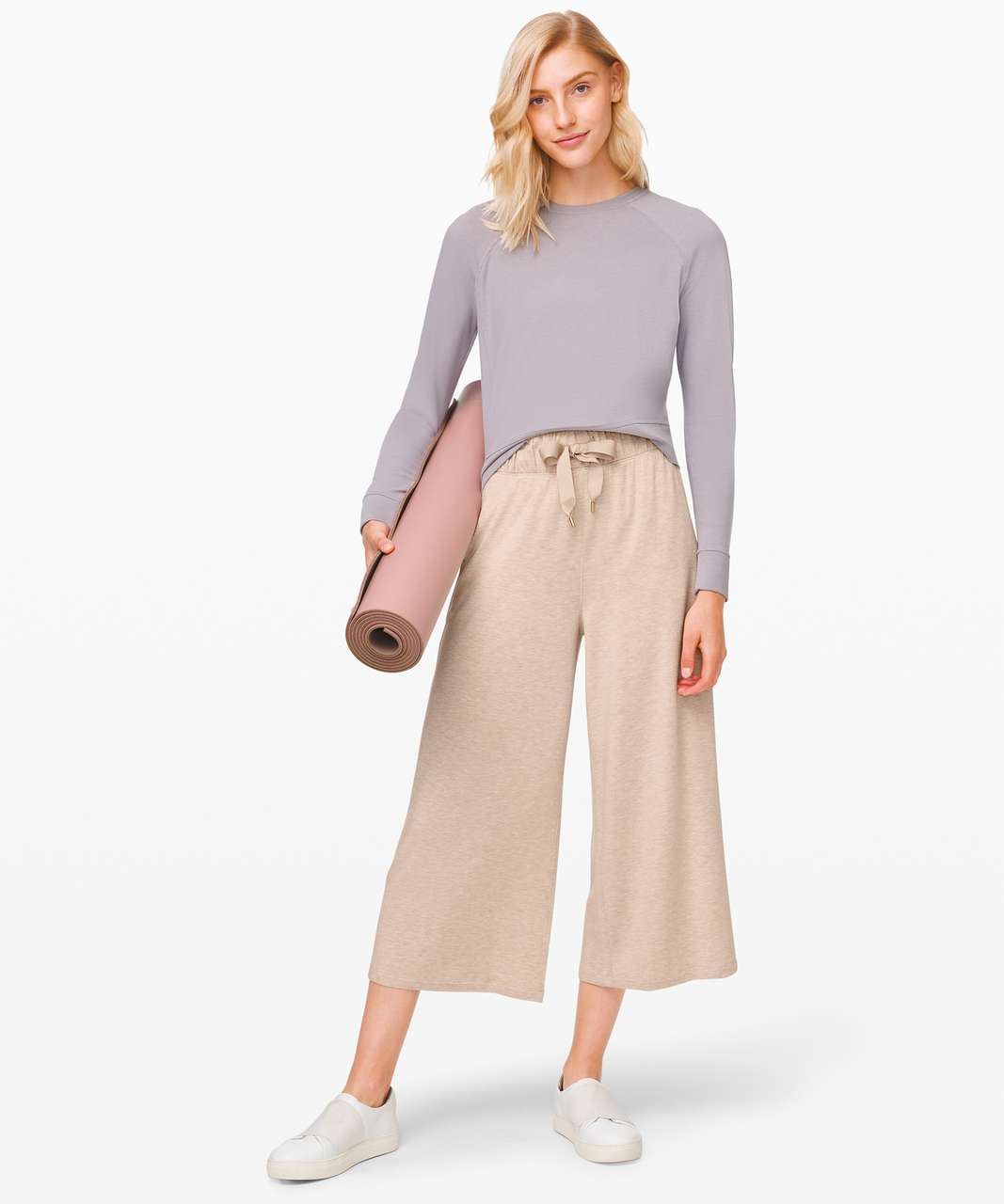 Lululemon Seek Stillness Mid Rise Crop - Heathered Cashew