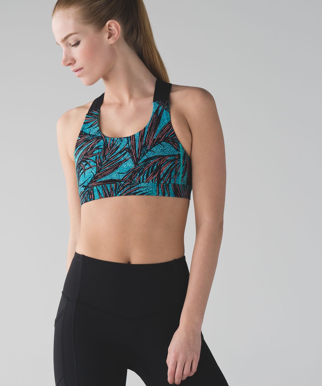 Lululemon All Sport Bra III - Mini Palm Lace Tofino Teal Multi / Black -  lulu fanatics