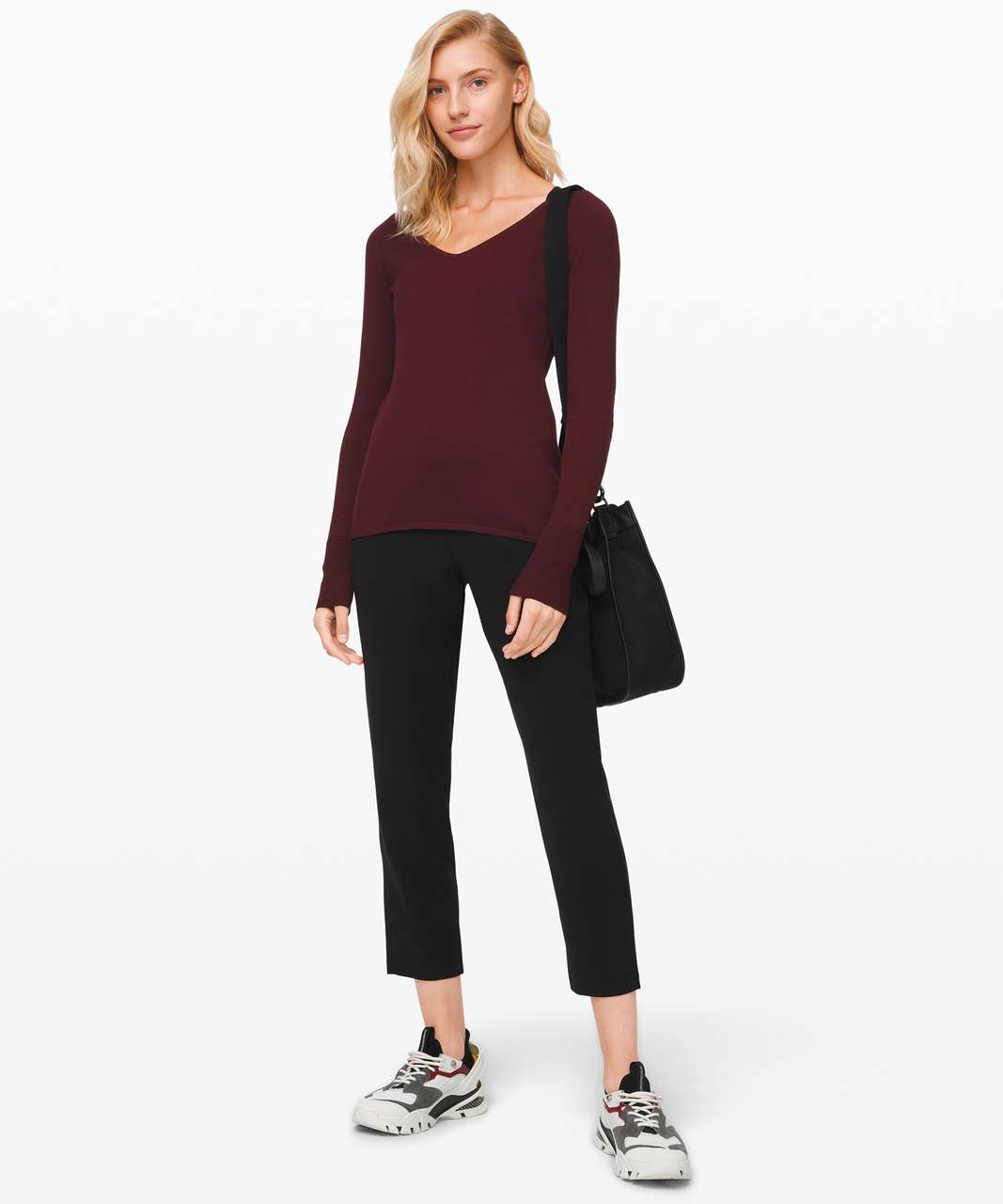 Lululemon Stand Steady V-Neck Sweater - Garnet