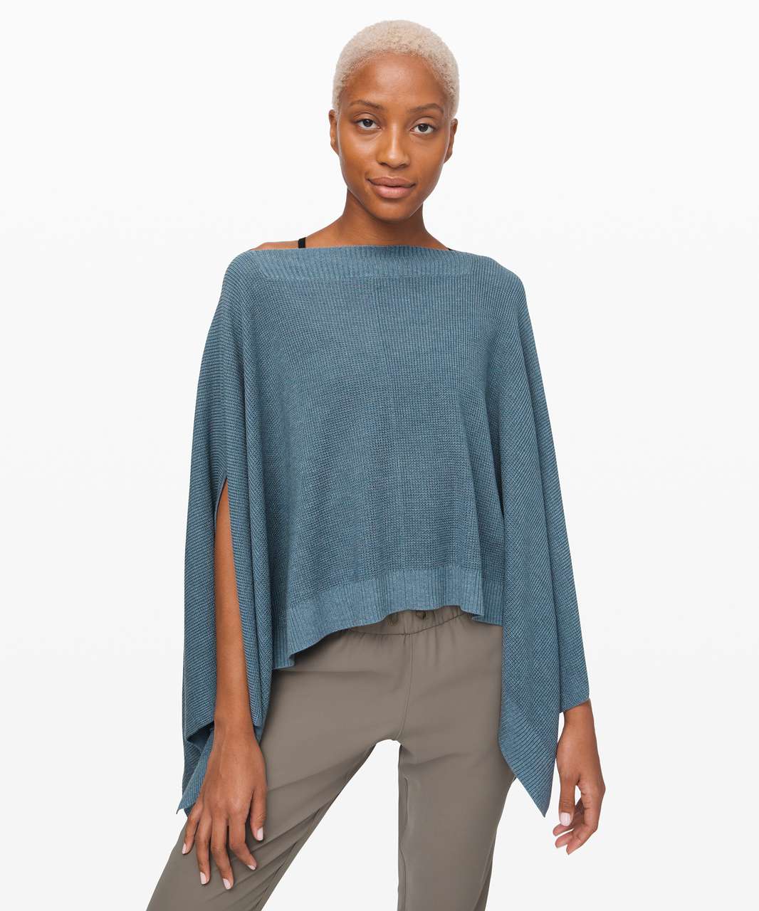 Lululemon Forward Flow Poncho - Heathered Blue Charcoal