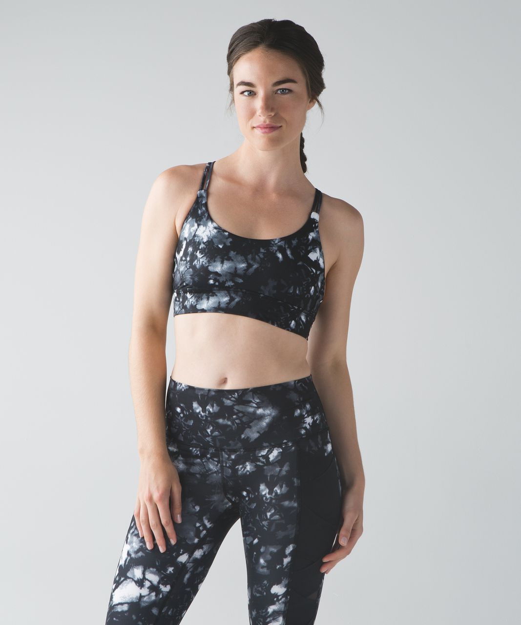 Lululemon Sunshine Salutation Bra - Dusk Dye White Black / Black / White