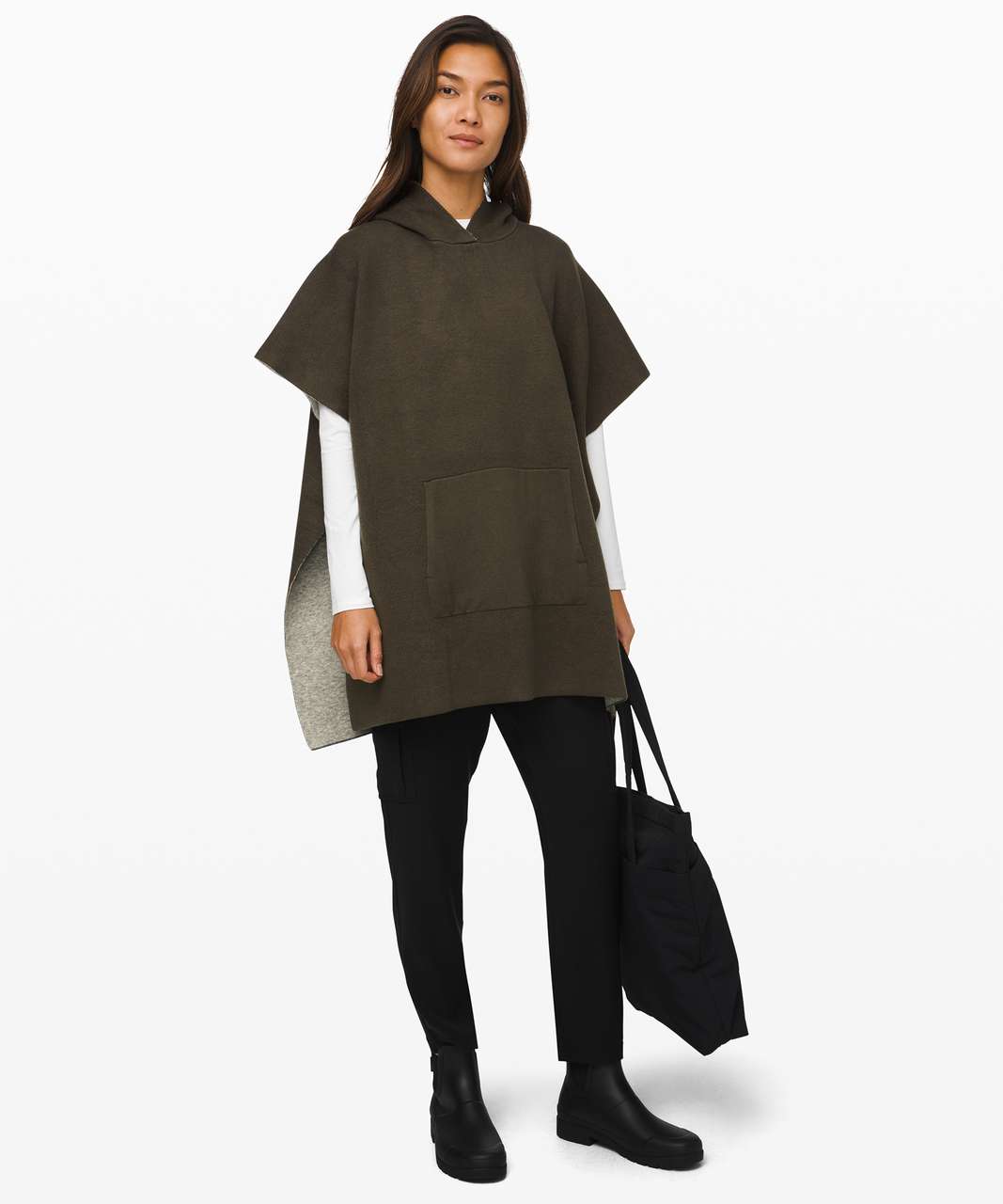 Lululemon All In A Day Hooded Poncho - Heathered Highlander / Dark Olive