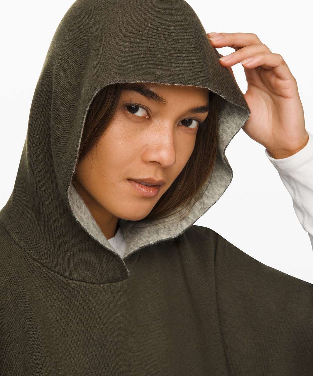 Lululemon All In A Day Hooded Poncho - Heathered Highlander / Dark Olive