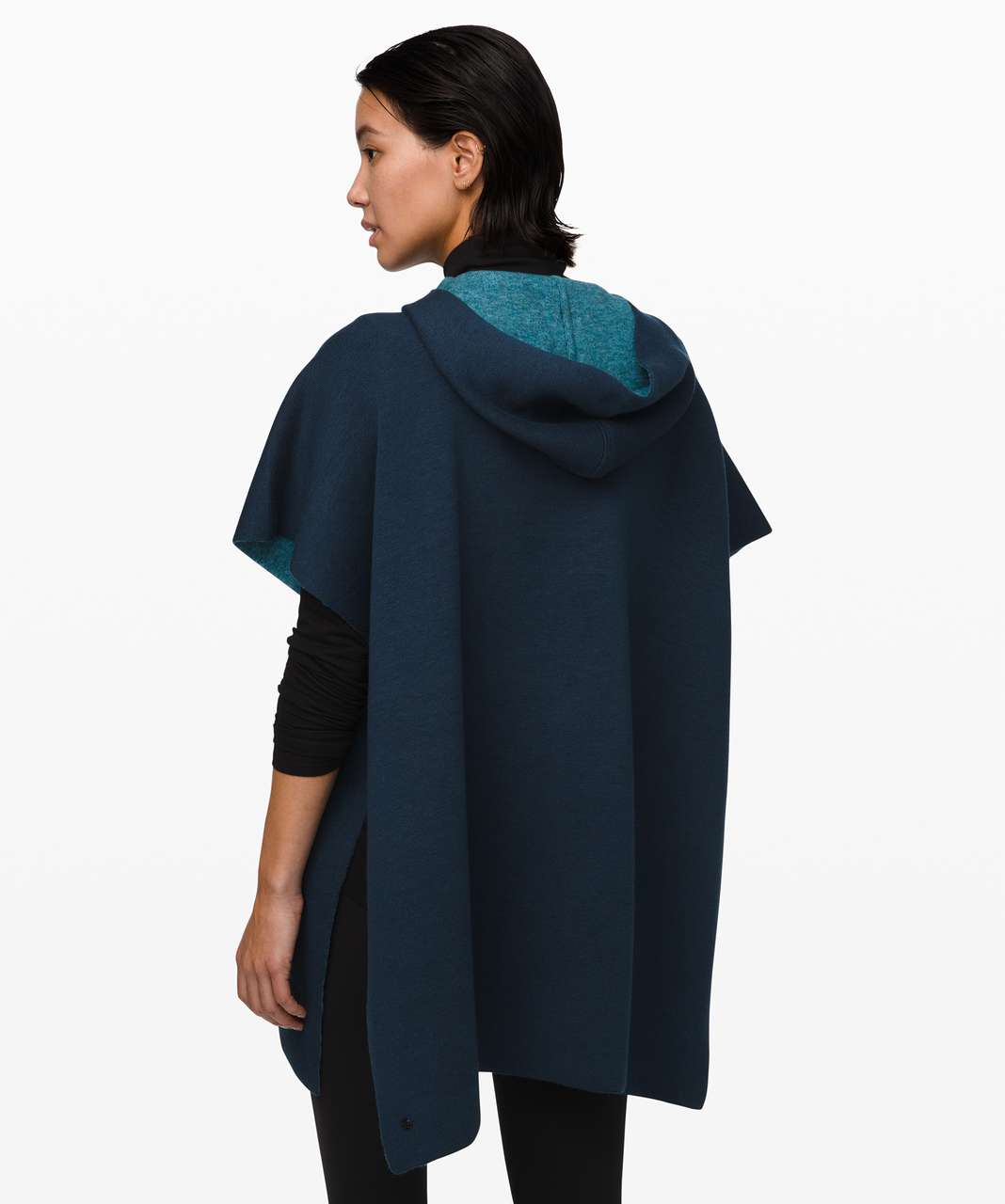 Lululemon All In A Day Hooded Poncho - Heathered Petrol Blue / Night Diver