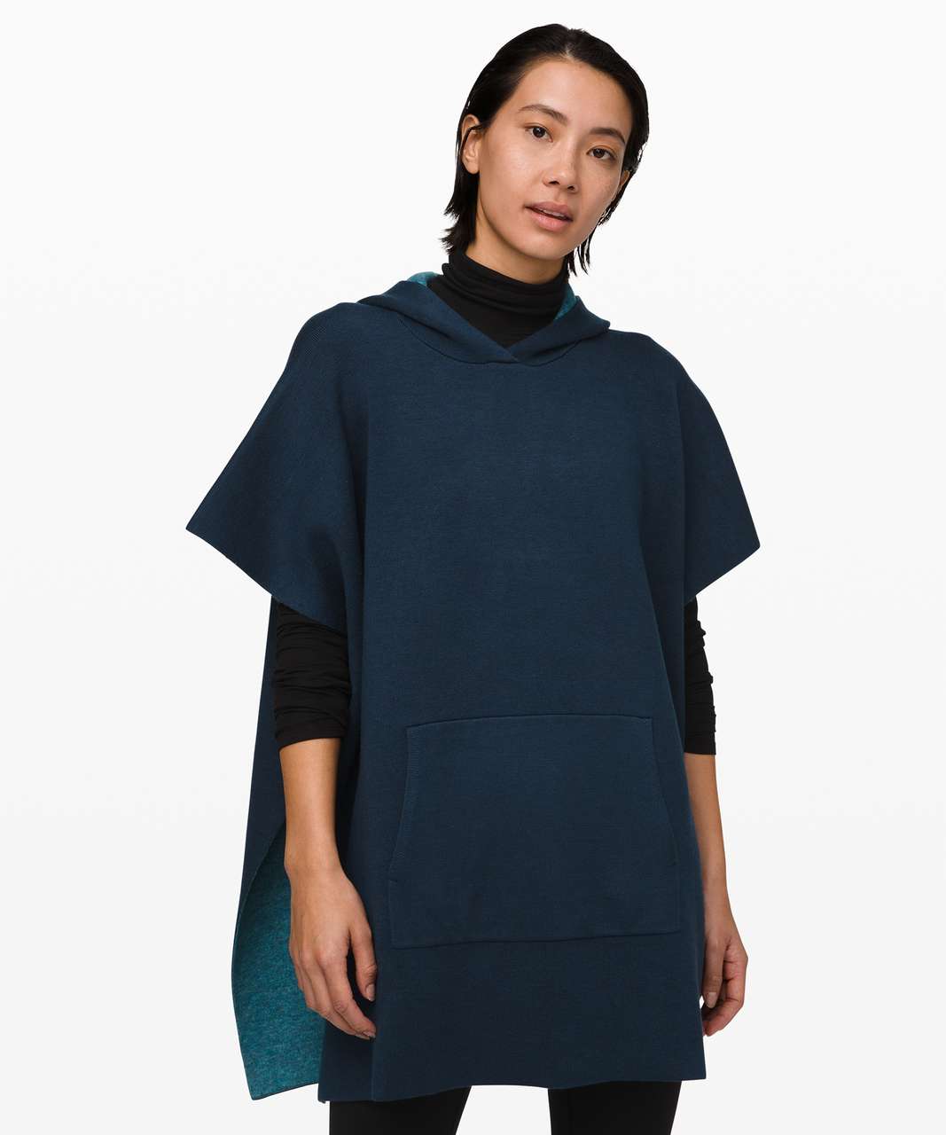 Lululemon All In A Day Hooded Poncho - Heathered Petrol Blue / Night Diver