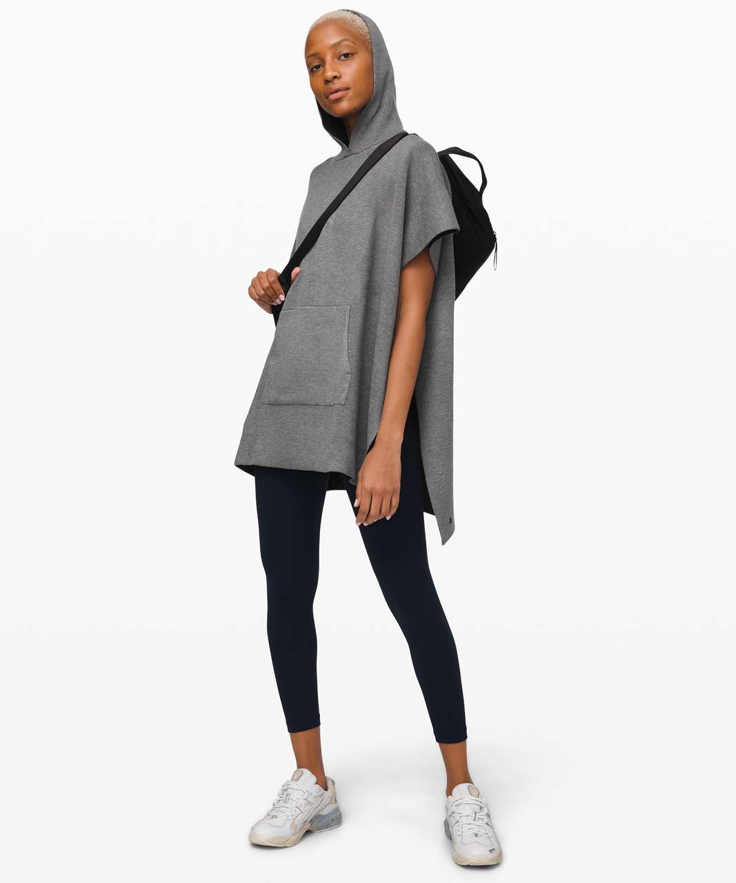 Lululemon All In A Day Hooded Poncho - Heathered Black / Heathered Core Medium Grey