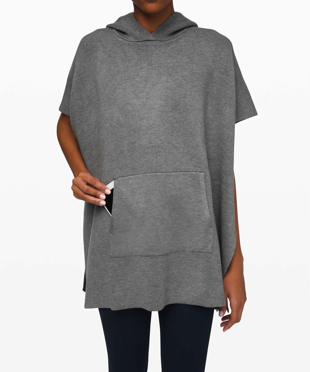 Lululemon All In A Day Hooded Poncho - Heathered Black / Heathered Core Medium Grey