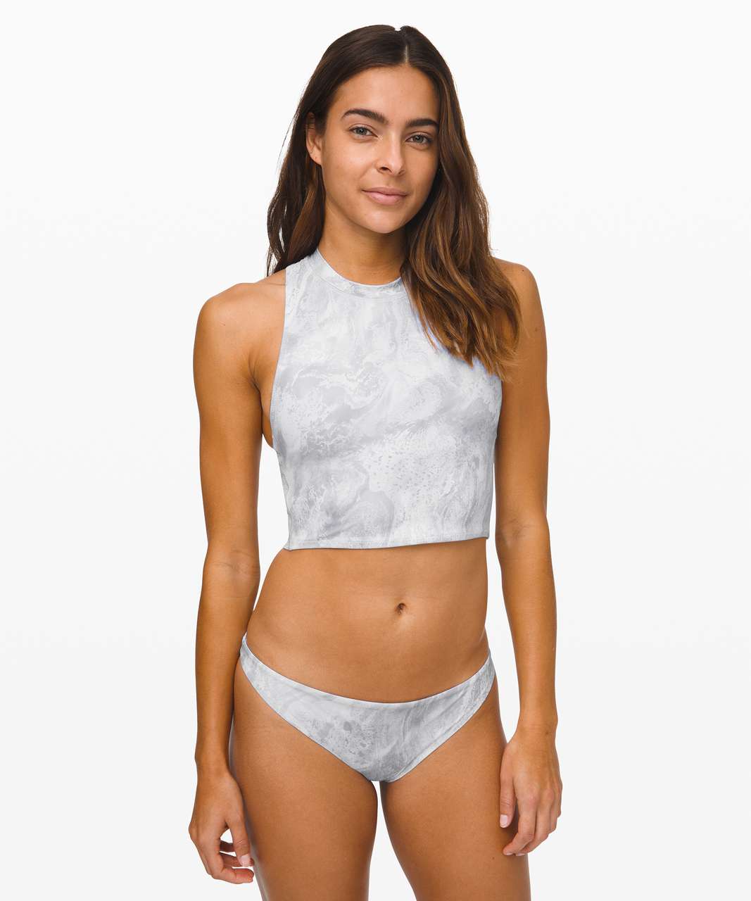 Lululemon Sunshine Ahead Swim Tank - Cosmic Shift White Grey