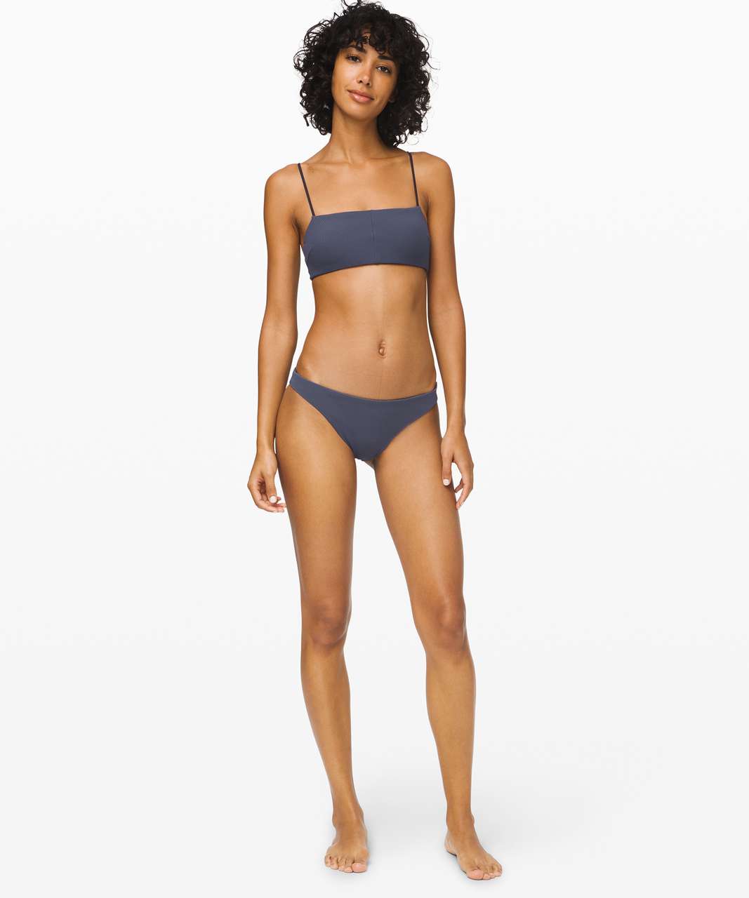 Lululemon Pool Play Mid Rise Skimpy Bottom - Stone Blue / Black