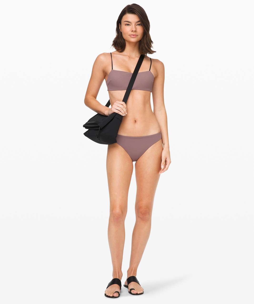 Lululemon Pool Play Mid Rise Skimpy Bottom - Misty Mocha / Black