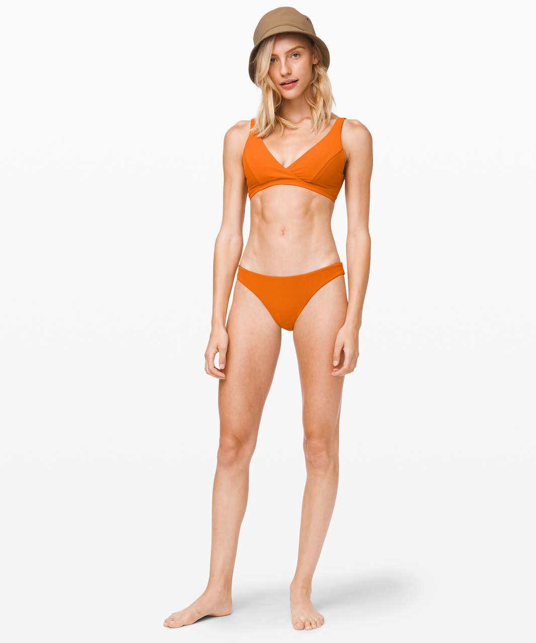 Lululemon Pool Play Mid Rise Skimpy Bottom - Ochre / Stone Blue