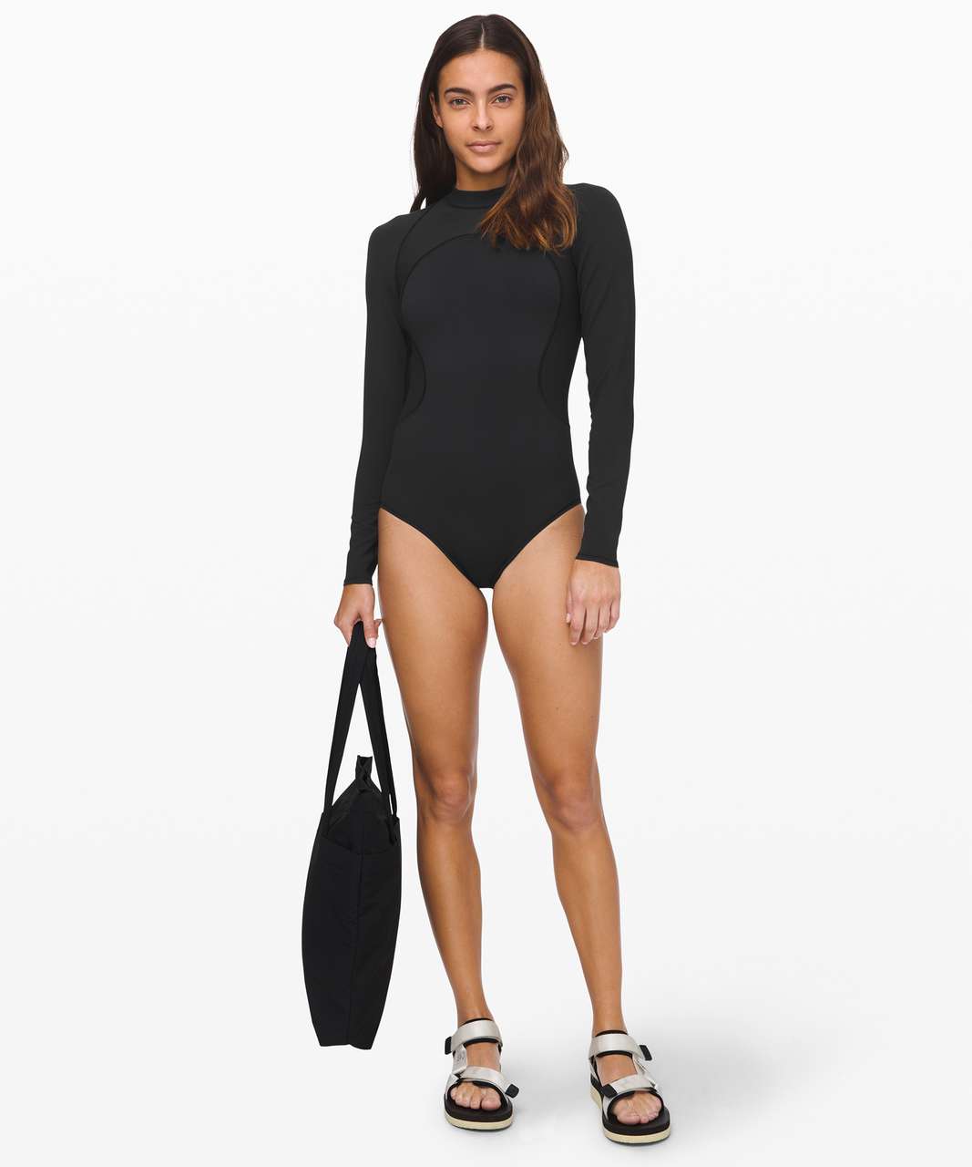 Lululemon Wade the Waters Long Sleeve One-Piece - Black