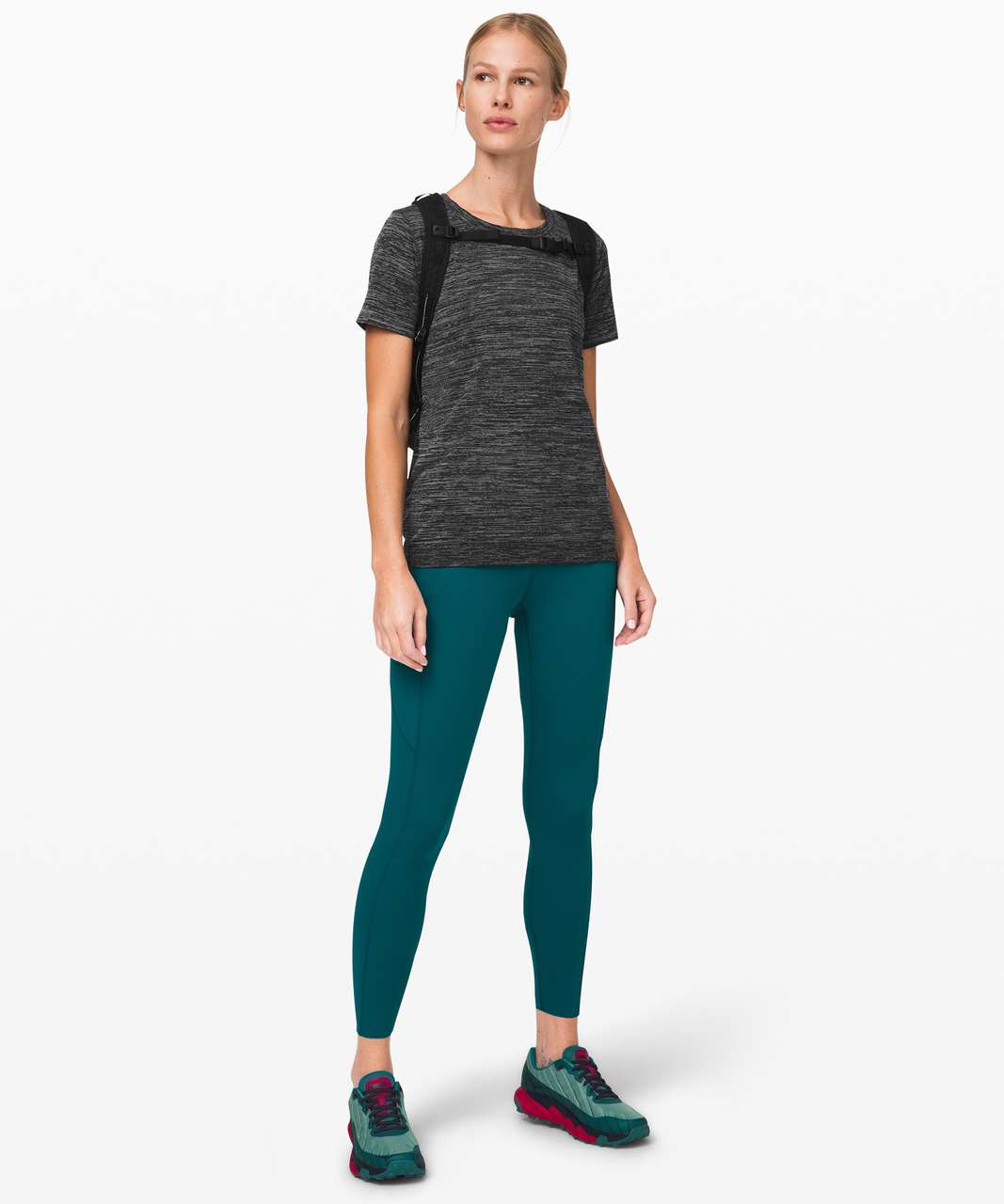 Lululemon Swiftly Relaxed Short Sleeve - Black / White / Black - lulu  fanatics