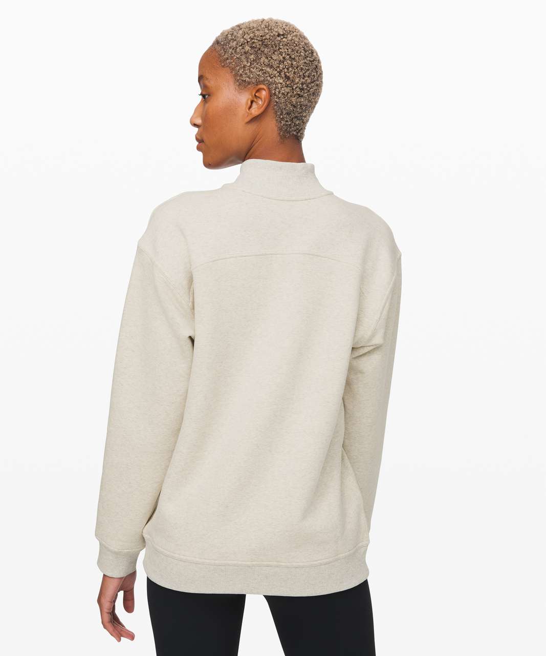 Lululemon All Yours Mock Neck - Heathered Light Ivory / Light Ivory ...