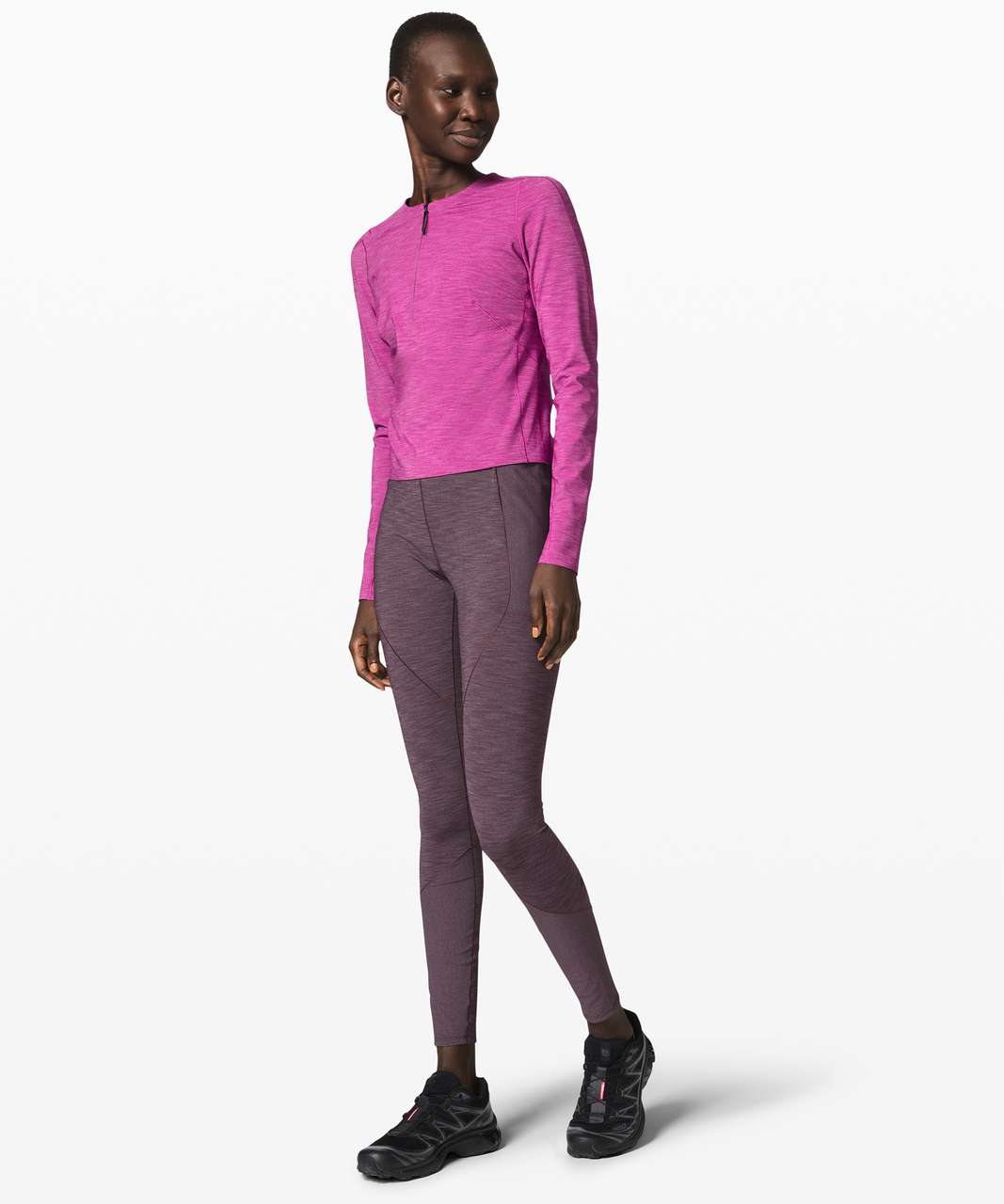 Lululemon Reykur Long Sleeve *lululemon lab - Heathered Deep Fuschia