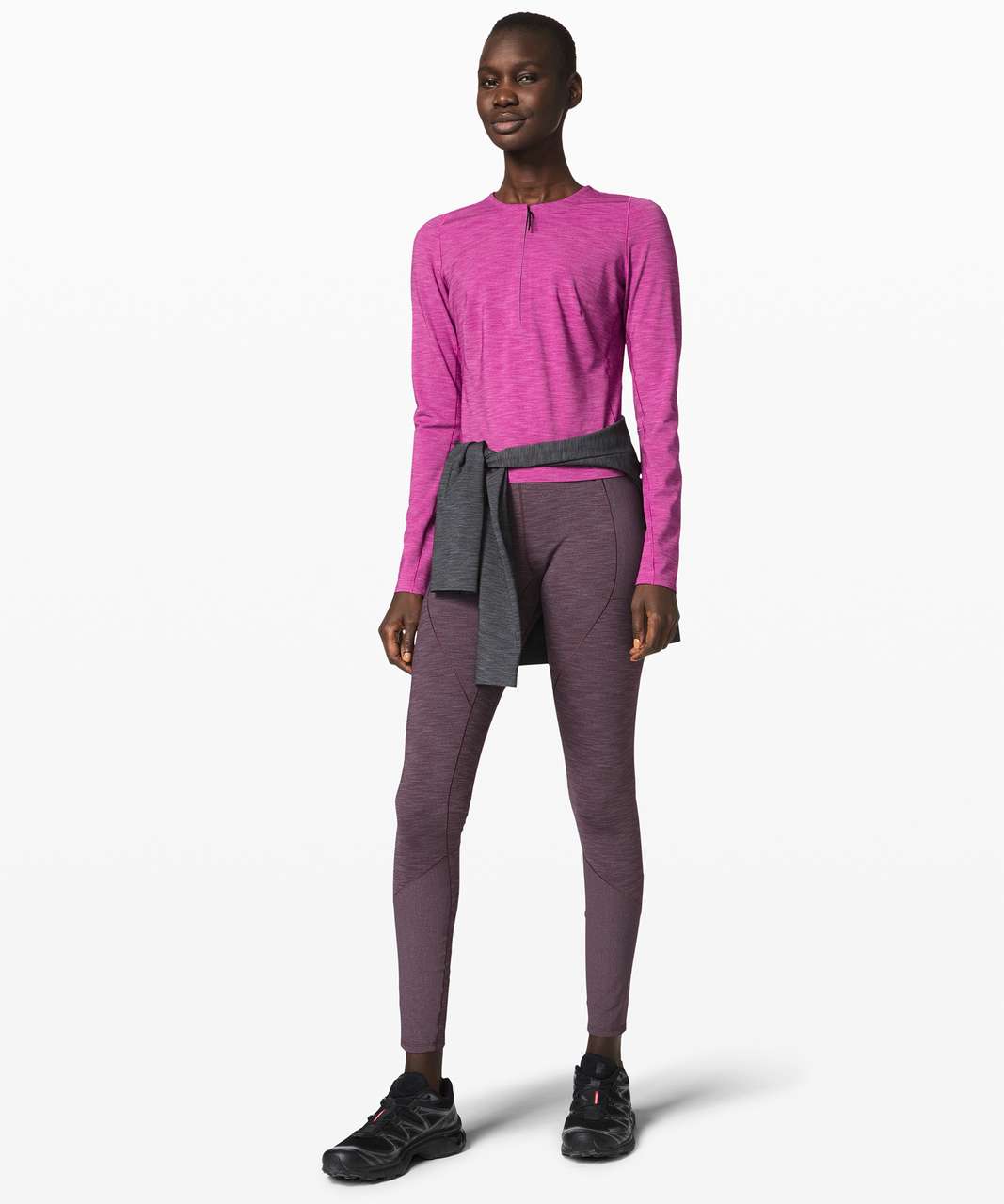 Lululemon Reykur Long Sleeve *lululemon lab - Heathered Deep Fuschia