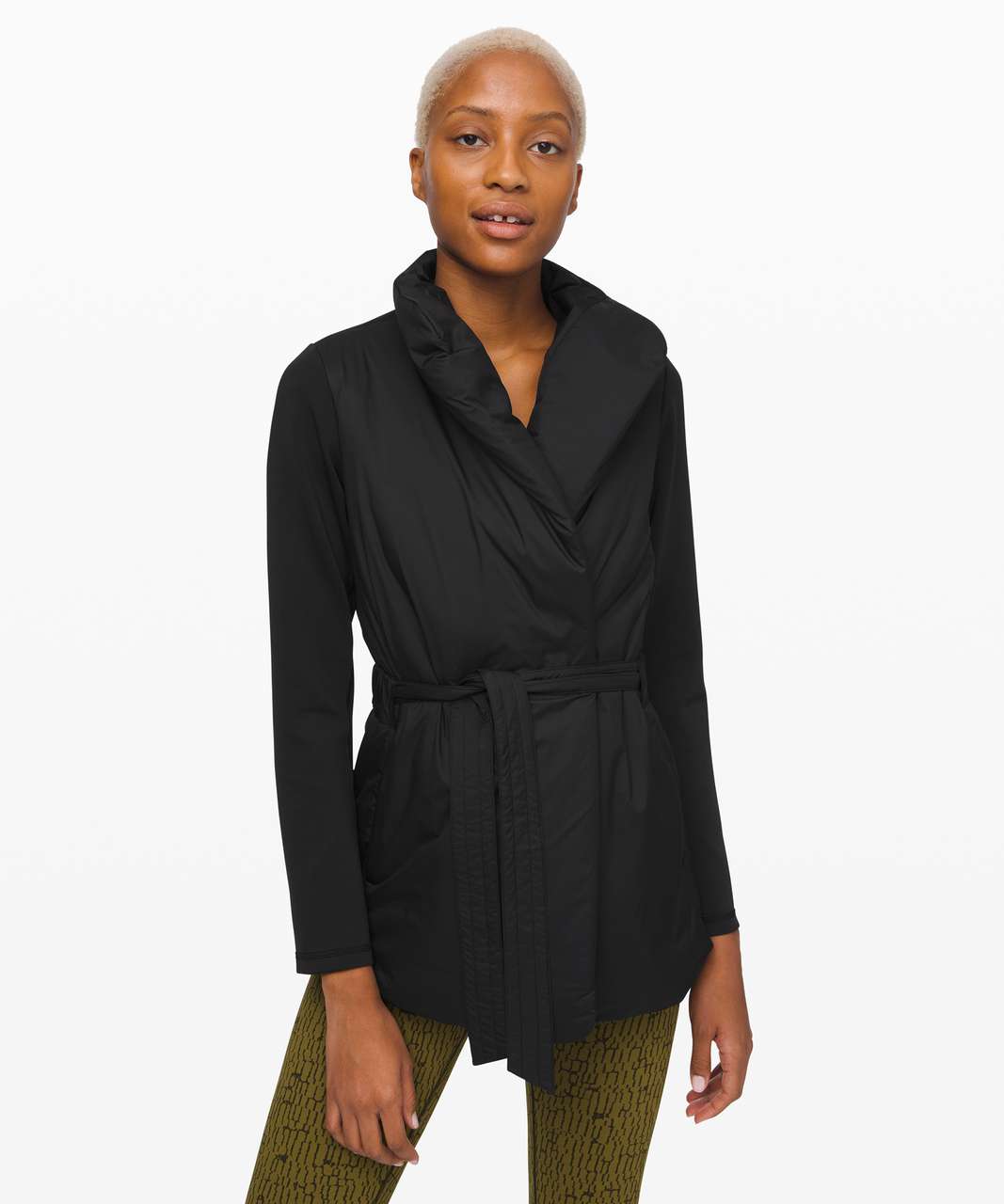 Lululemon Serene Light Wrap - Black - lulu fanatics