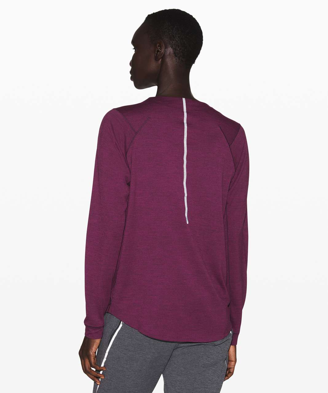 Lululemon Refract Long Sleeve Wool *lululemon lab - Black Cherry / Deep Fuschia