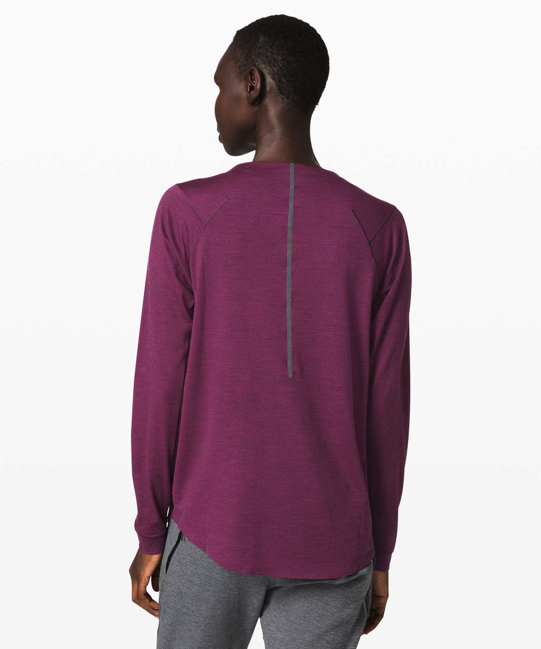 Lululemon Refract Long Sleeve Wool *lululemon lab - Black Cherry / Deep Fuschia