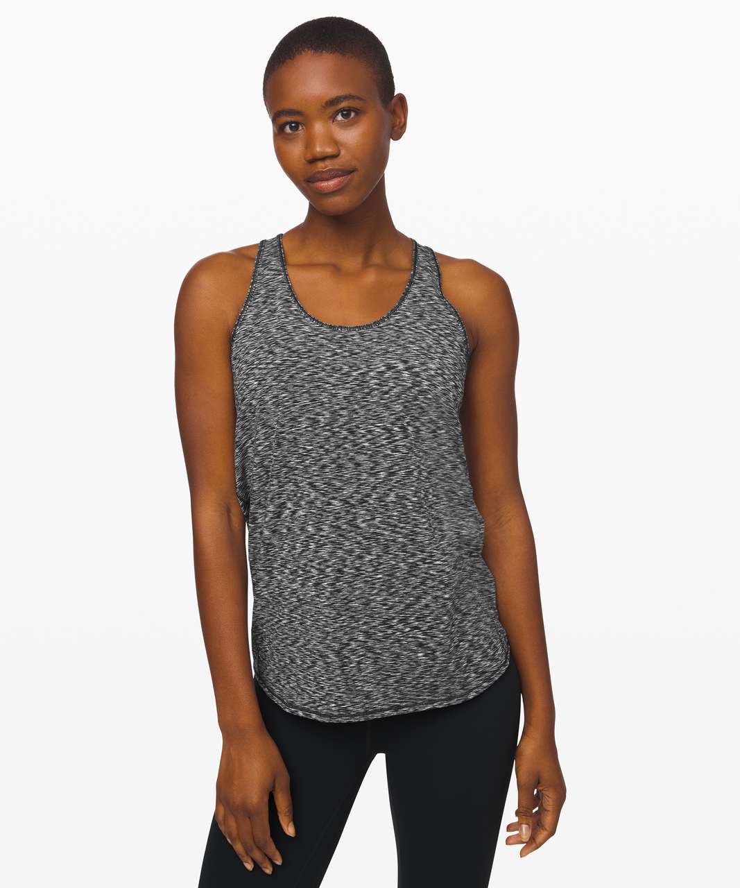 Lululemon Get Set Long Sleeve - Spaced Out Space Dye Black White - lulu  fanatics