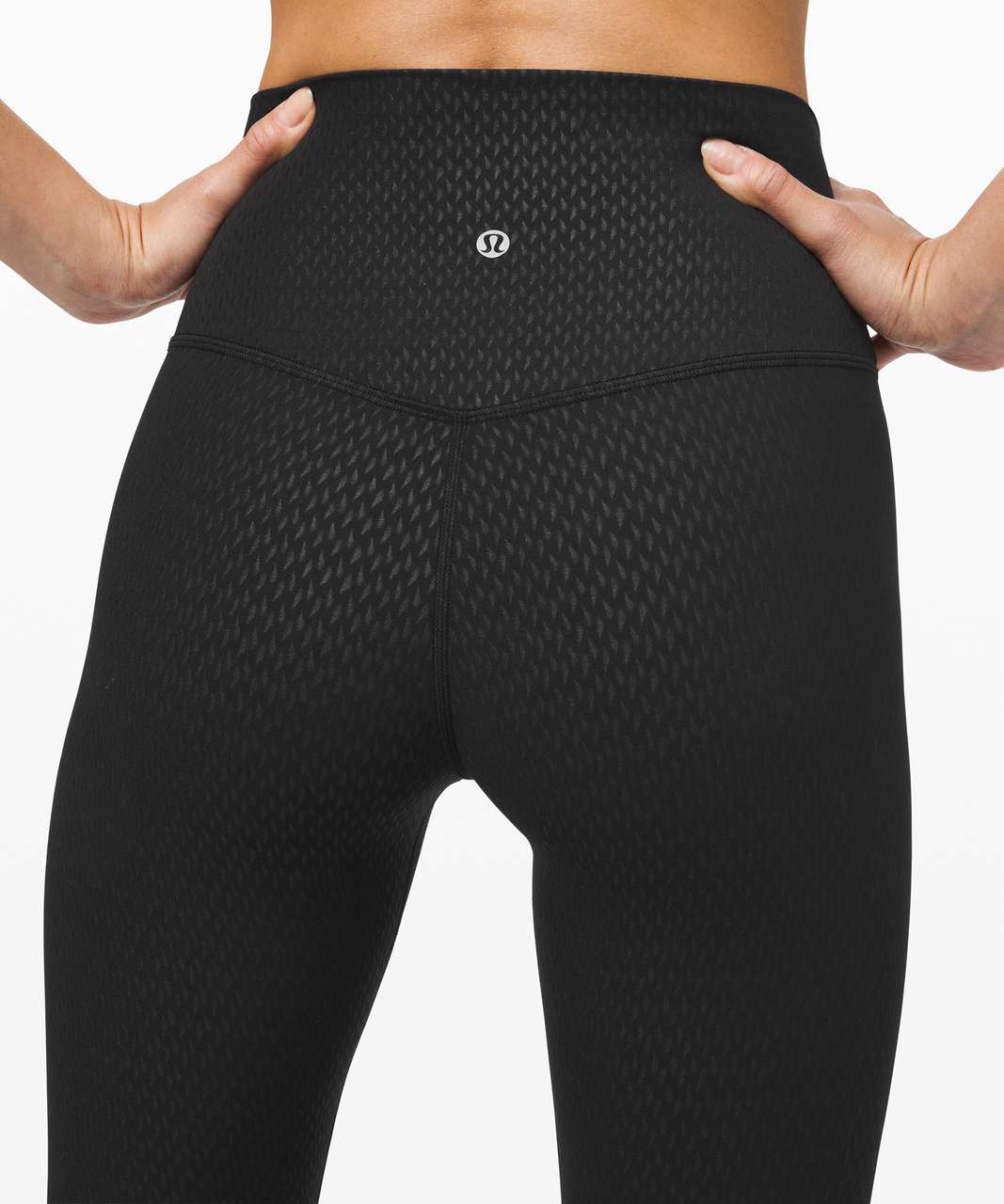 NEW Women Lululemon Align Pant 25 Lattice Work Emboss Black Size 2 