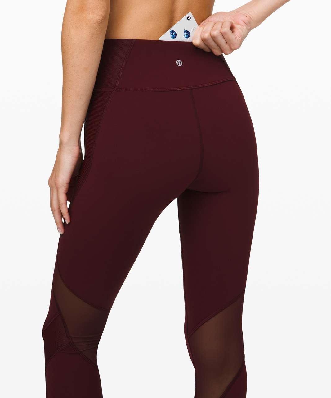 Maroon Lululemon leggings with mesh ⚡️ Size 2 / xs-small - Depop