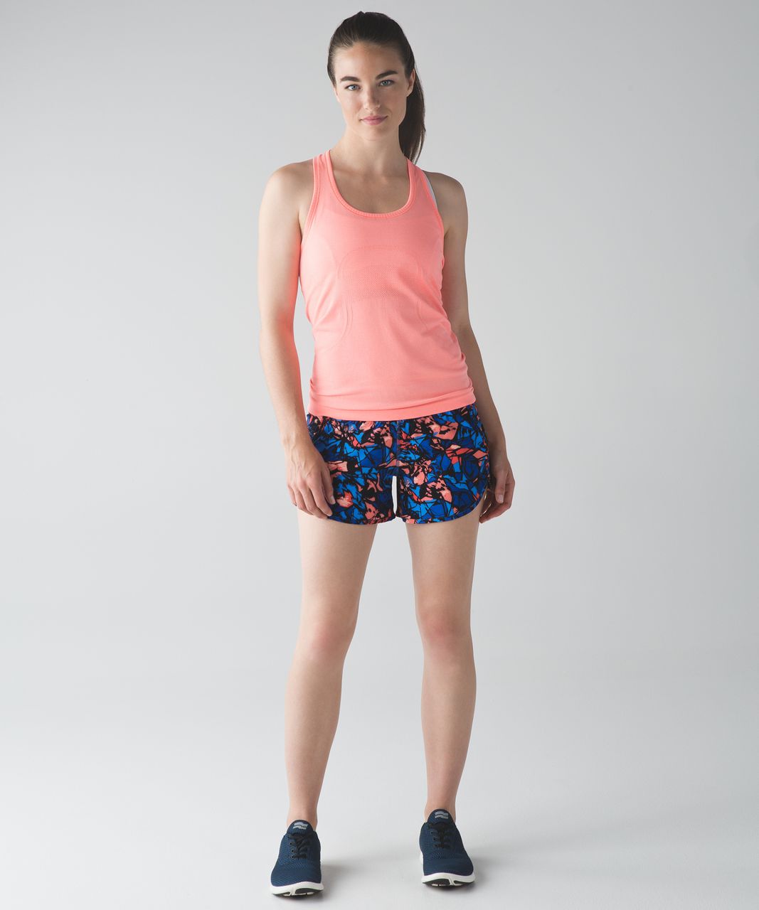 Lululemon Tracker Short IV (4-way Stretch) - Paint Storm Harbor Blue Multi  / Black - lulu fanatics