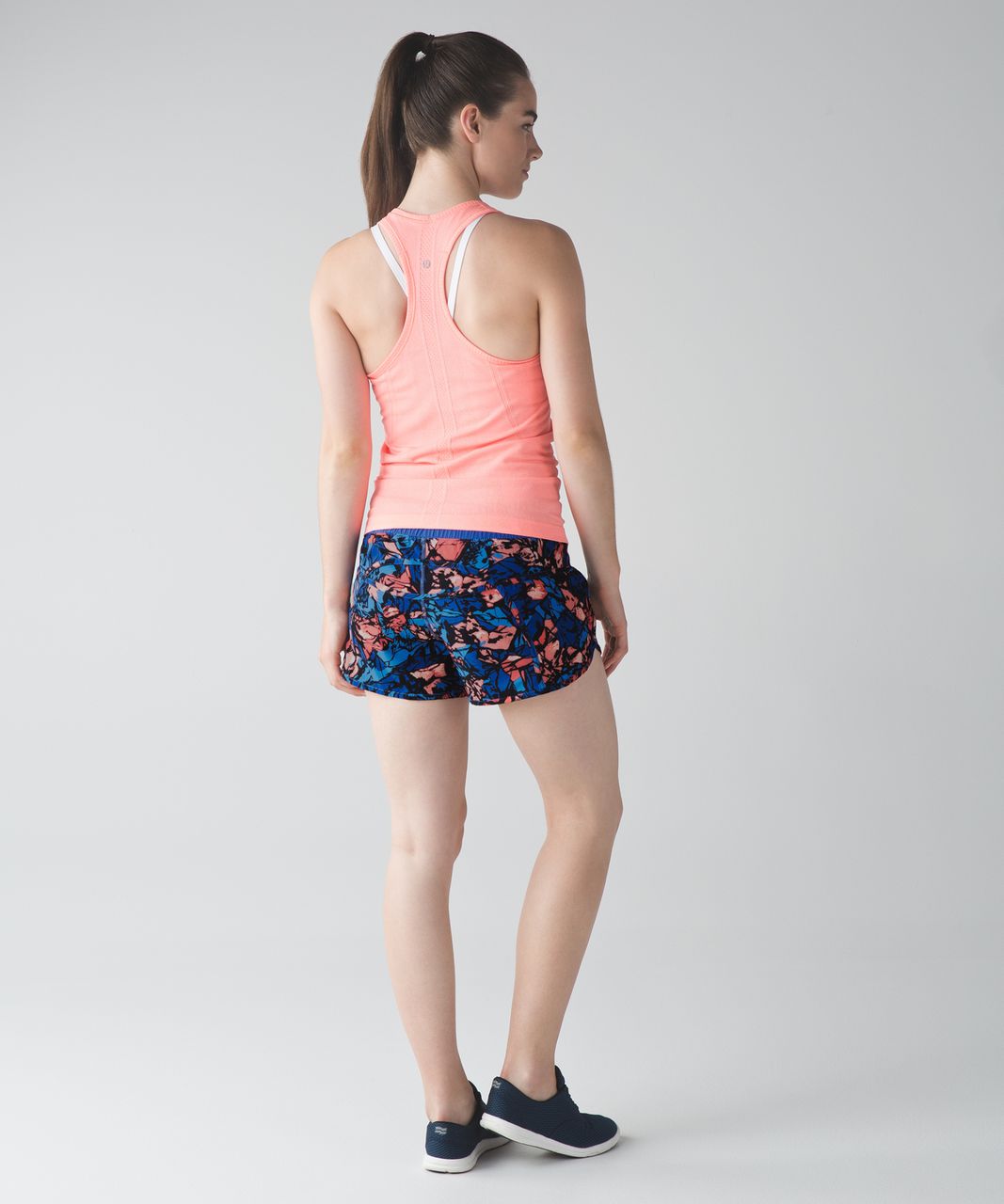 Lululemon Tracker Short IV (4-way Stretch) - Paint Storm Harbor Blue Multi / Black