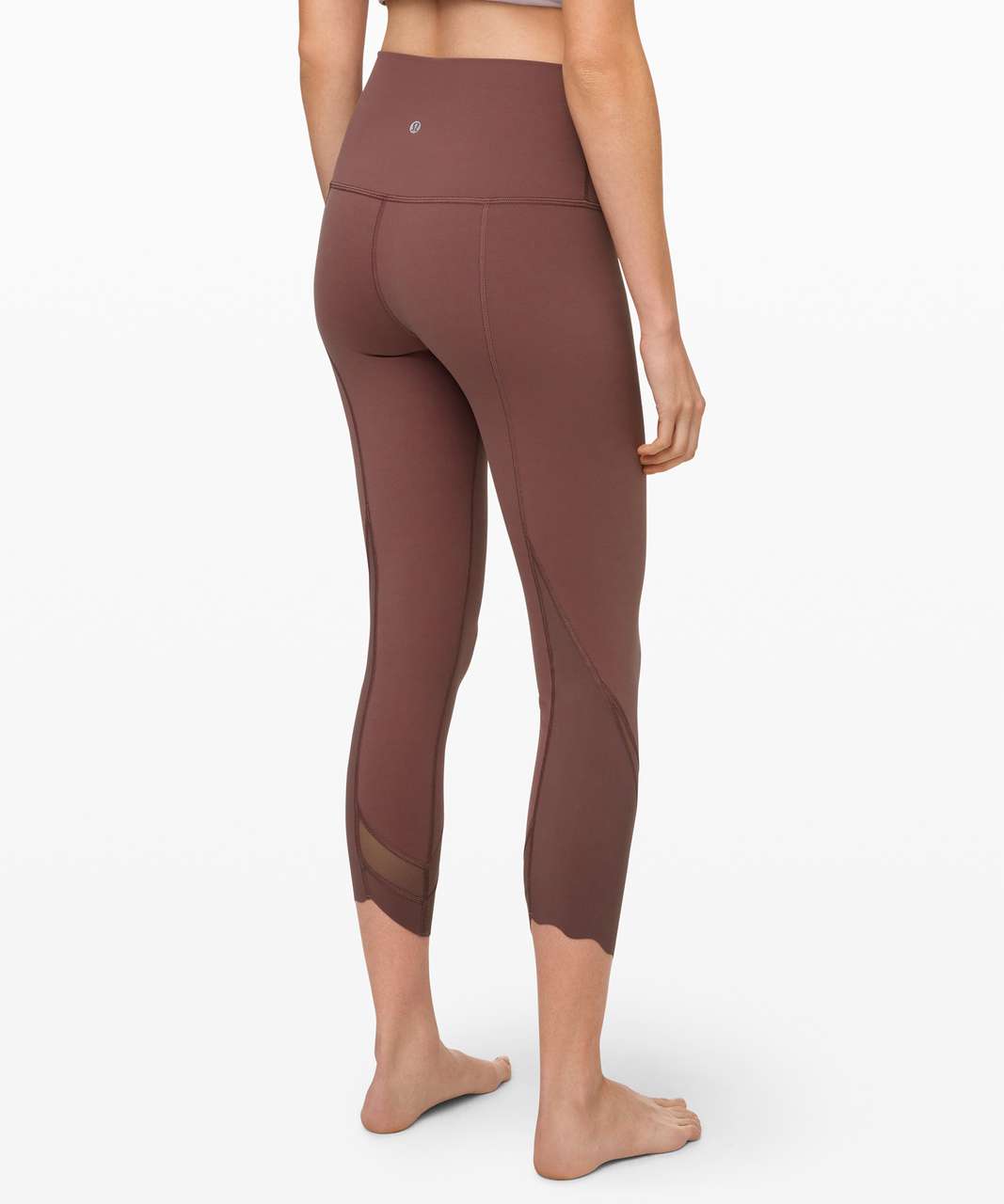 Lululemon Wunder Under Crop High-Rise *Roll Down Scallop Full-On Luxtreme  24 - Antique Bark - lulu fanatics