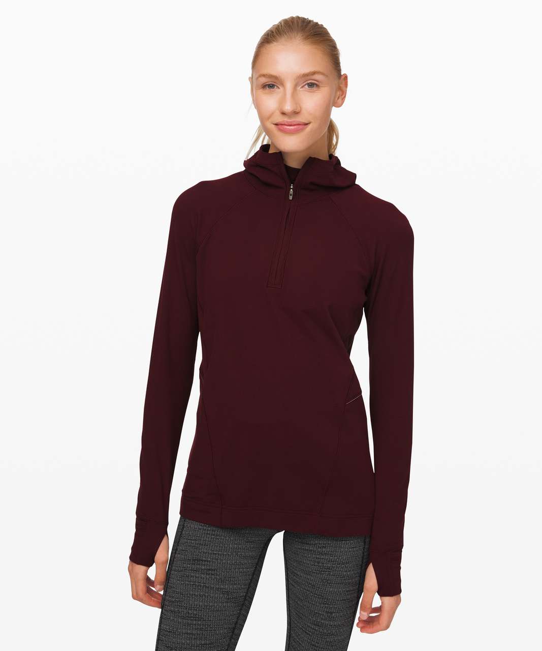 Lululemon Warm Stabilizer 1/2 Zip Hoodie - Garnet