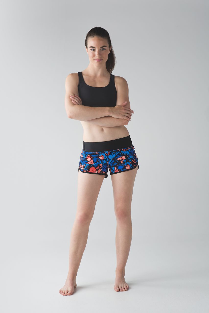 Lululemon Speed Short (H2O) - Paint Storm Harbor Blue Multi / Black