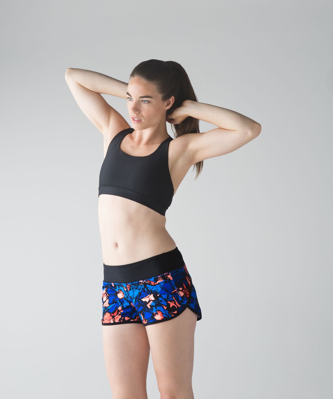 Lululemon Speed Short (H2O) - Paint Storm Harbor Blue Multi / Black