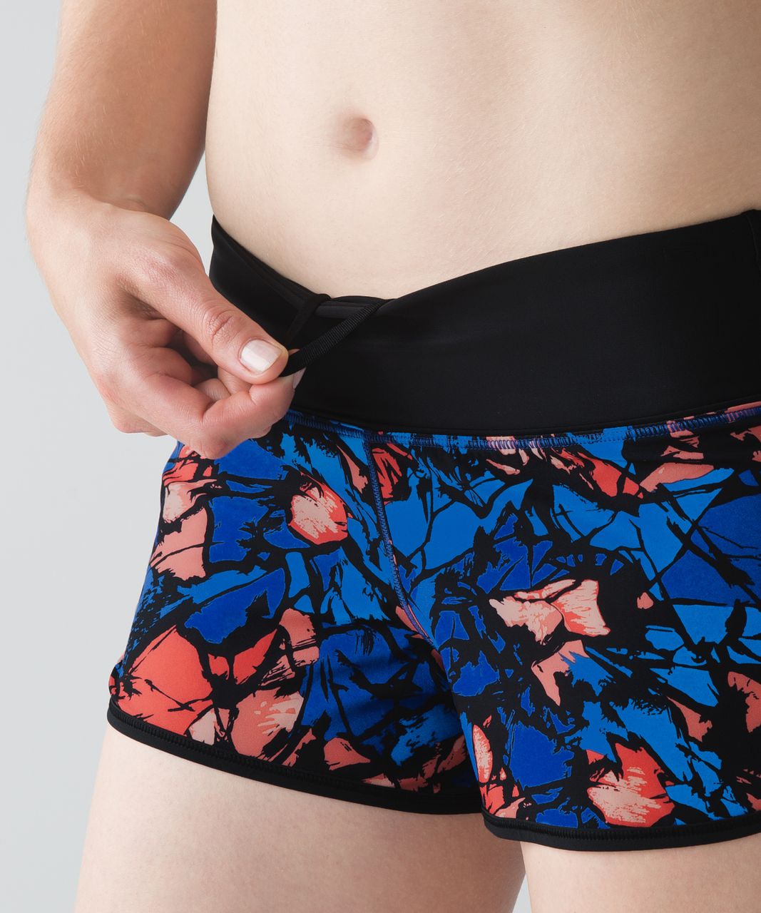 Lululemon Speed Short (H2O) - Paint Storm Harbor Blue Multi / Black