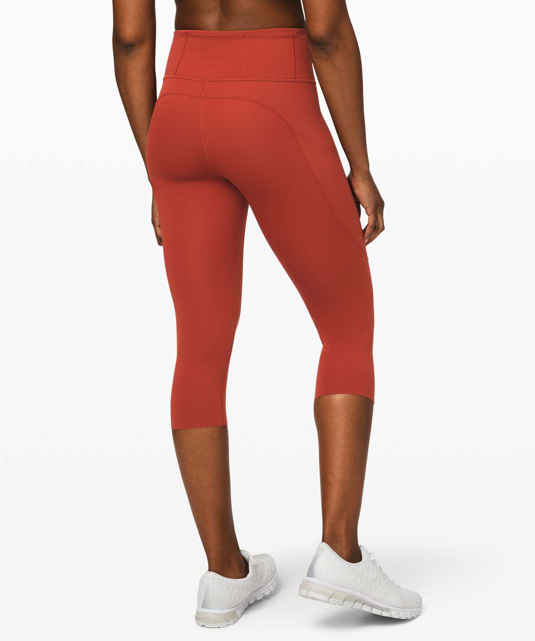 Lululemon Fast and Free Crop II 19 *Non-Reflective - Dark Red