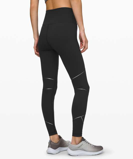 LULULEMON WUNDER UNDER HIGH-RISE 7/8 LUON VARIEGATED KNIT HEATHERED BLACK  10