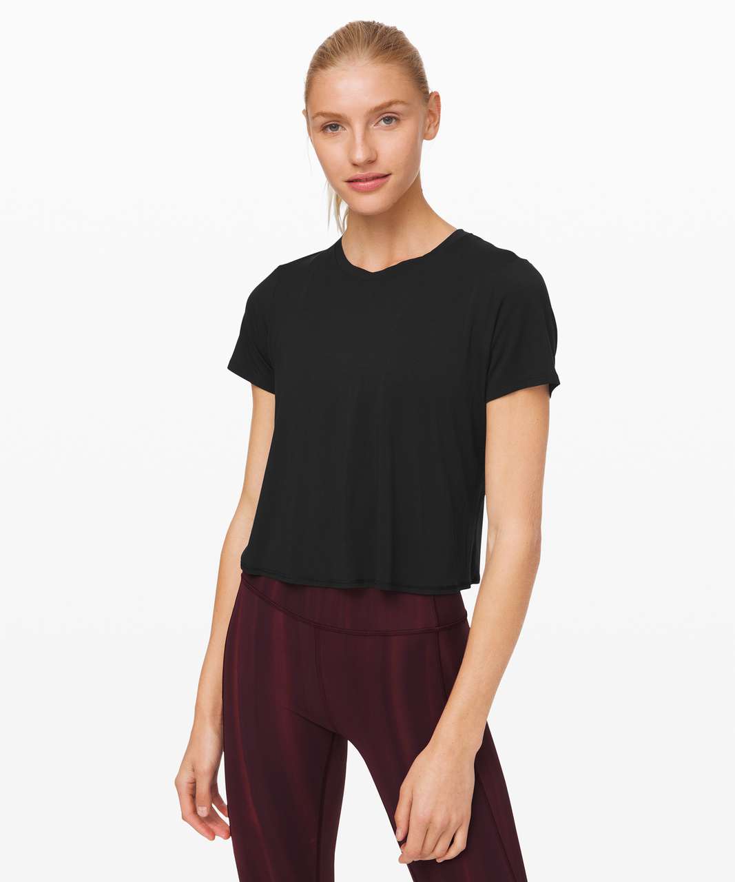 Lululemon Softstreme Gathered T-Shirt - Black - lulu fanatics