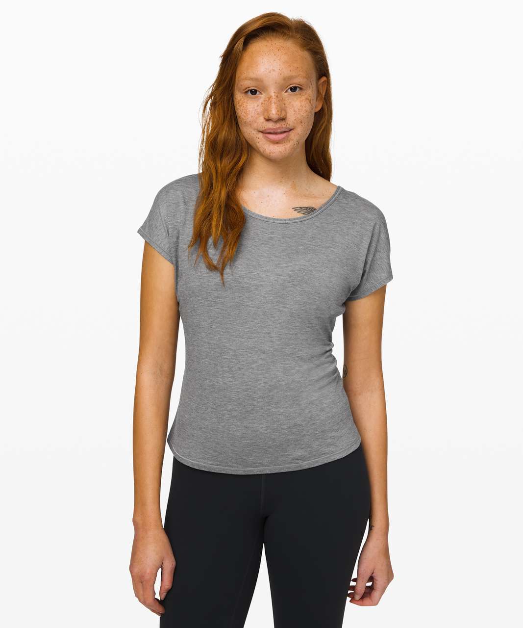 Lululemon Twist Back Tee Heathered Core Medium Grey 2 - $33 - From Lauren