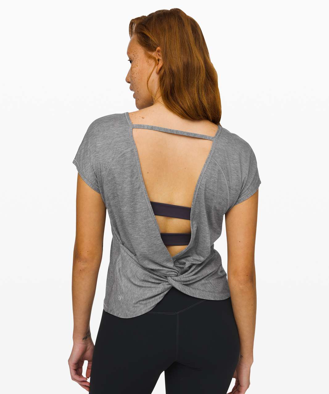 Lululemon Twist Back Tee - Heathered Core Medium Grey - lulu fanatics