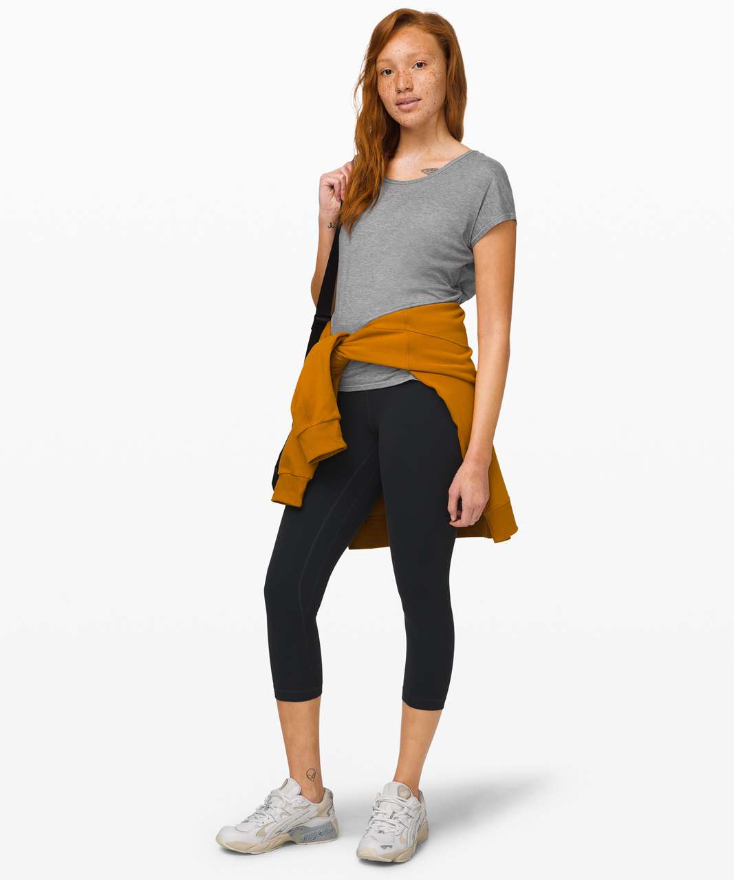 Lululemon Twist Back Tee - Heathered Core Medium Grey - lulu fanatics